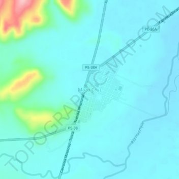 Mappa topografica Mazo Cruz, altitudine, rilievo