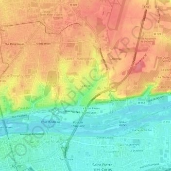 Mappa topografica La Borde, altitudine, rilievo