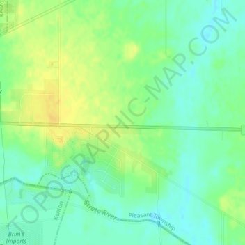 Mappa topografica WKTN-FM (Kenton), altitudine, rilievo