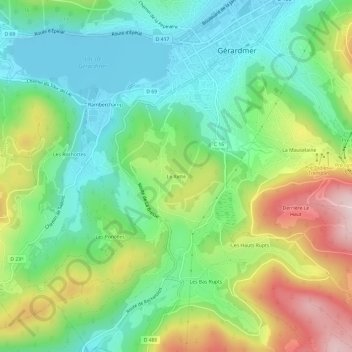 Mappa topografica Le Xetté, altitudine, rilievo