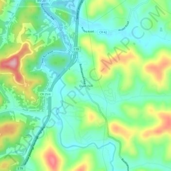 Mappa topografica Quiet Dell, altitudine, rilievo