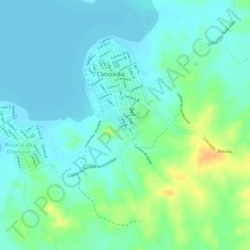 Mappa topografica Totumo, altitudine, rilievo