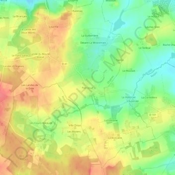 Mappa topografica Fort Joual, altitudine, rilievo
