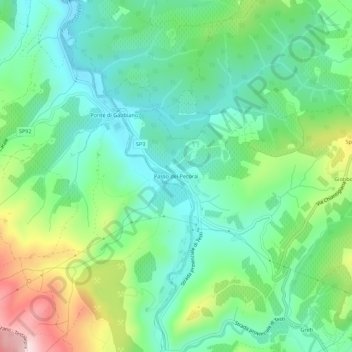 Mappa topografica Passo dei Pecorai, altitudine, rilievo