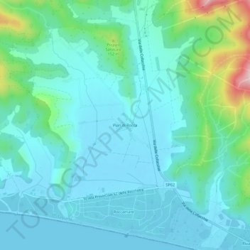 Mappa topografica Pian di Rocca, altitudine, rilievo