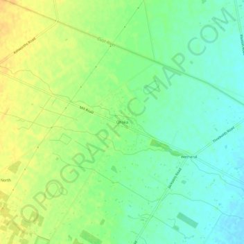 Mappa topografica Ohoka, altitudine, rilievo