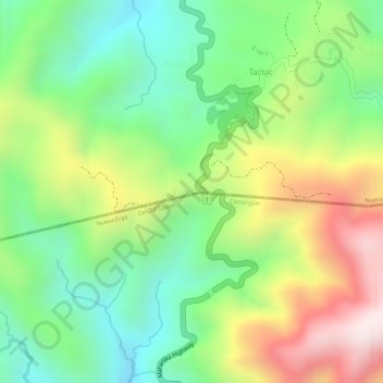 Mappa topografica Dalton Pass, altitudine, rilievo