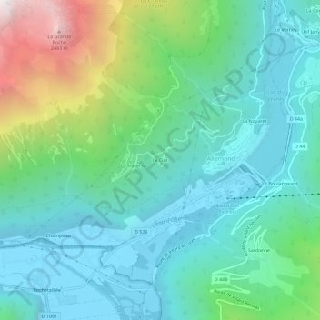 Mappa topografica Le Clot, altitudine, rilievo