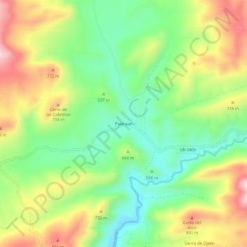 Mappa topografica Palancar, altitudine, rilievo