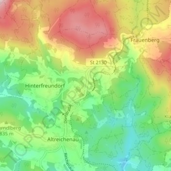 Mappa topografica Branntweinhäuser, altitudine, rilievo