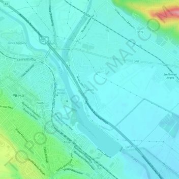Mappa topografica Zăvoi, altitudine, rilievo