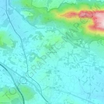Mappa topografica Jesús Pobre, altitudine, rilievo