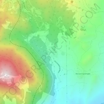 Mappa topografica Pontone, altitudine, rilievo