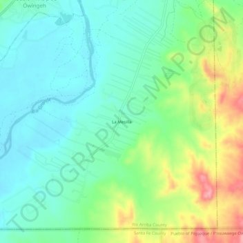 Mappa topografica La Mesilla, altitudine, rilievo