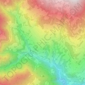 Mappa topografica Lazfons, altitudine, rilievo