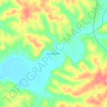 Mappa topografica Hurricane Mills, altitudine, rilievo