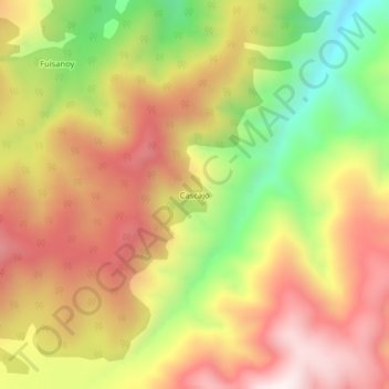 Mappa topografica Cascajo, altitudine, rilievo