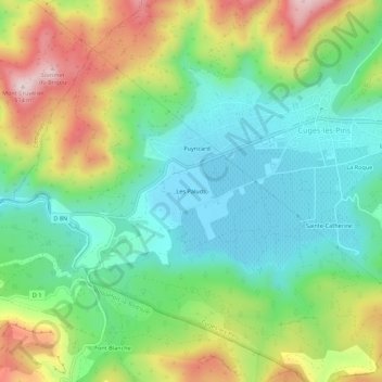 Mappa topografica Les Paluds, altitudine, rilievo