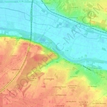 Mappa topografica Le Château, altitudine, rilievo