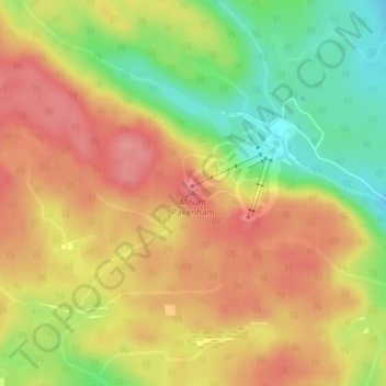 Mappa topografica Mount Pakenham, altitudine, rilievo