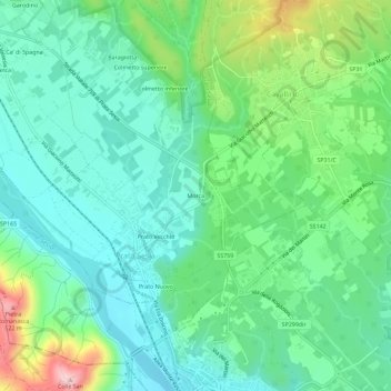 Mappa topografica Morca, altitudine, rilievo
