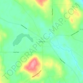 Mappa topografica Peterboro, altitudine, rilievo