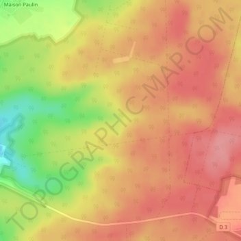 Mappa topografica La Vendue, altitudine, rilievo