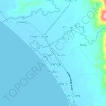 Mappa topografica Bunga, altitudine, rilievo
