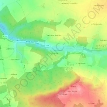 Mappa topografica La Ligottière, altitudine, rilievo