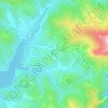 Mappa topografica La Lastra, altitudine, rilievo