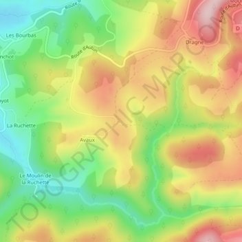 Mappa topografica La Pompie, altitudine, rilievo