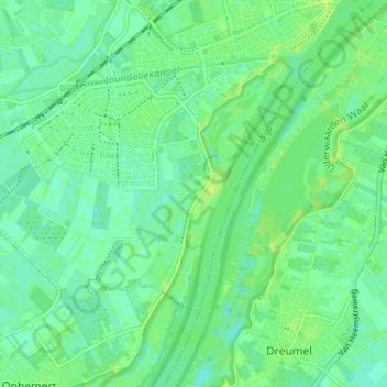 Mappa topografica Passewaaij, altitudine, rilievo