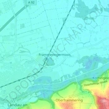 Mappa topografica Frammeringermoos, altitudine, rilievo