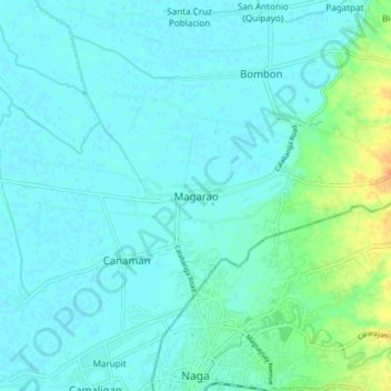 Mappa topografica Magarao, altitudine, rilievo