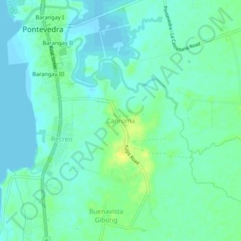 Mappa topografica Canroma, altitudine, rilievo