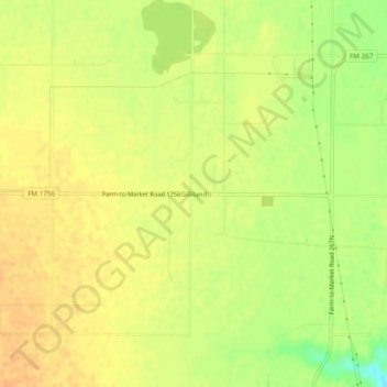 Mappa topografica Gilliland, altitudine, rilievo