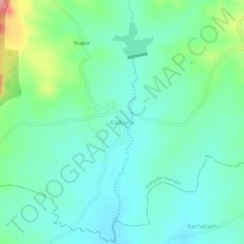 Mappa topografica Kalkoda, altitudine, rilievo
