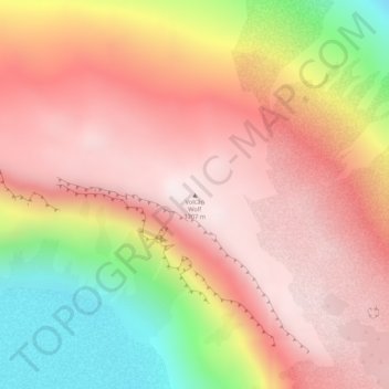 Mappa topografica Volcán Wolf, altitudine, rilievo