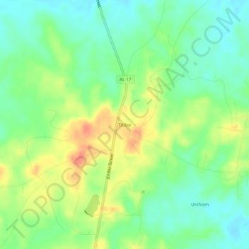 Mappa topografica Tibbie, altitudine, rilievo