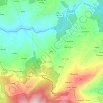 Mappa topografica Ver, altitudine, rilievo