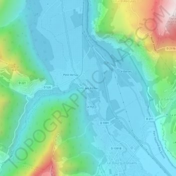 Mappa topografica Fond des Roches, altitudine, rilievo