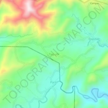 Mappa topografica Tag-ubi, altitudine, rilievo