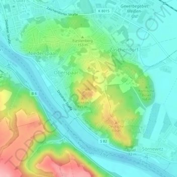 Mappa topografica Karlshöhe, altitudine, rilievo
