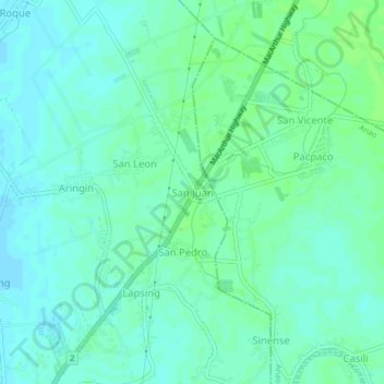 Mappa topografica San Juan, altitudine, rilievo