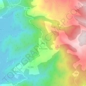 Mappa topografica Meda, altitudine, rilievo