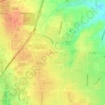 Mappa topografica Wetsel, altitudine, rilievo