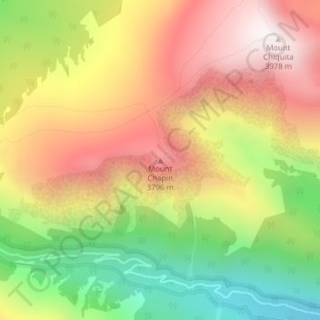 Mappa topografica Mount Chapin, altitudine, rilievo