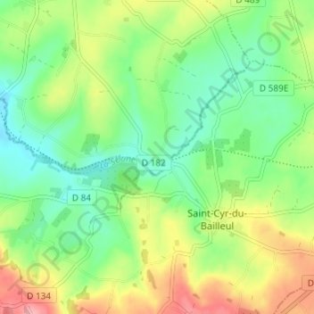 Mappa topografica La Beltière, altitudine, rilievo