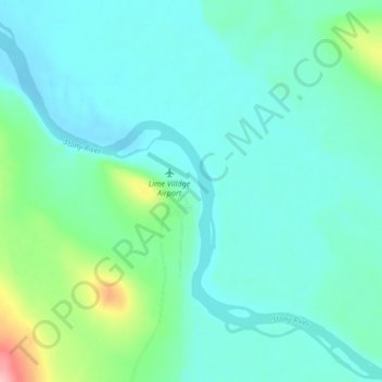 Mappa topografica Lime Village, altitudine, rilievo