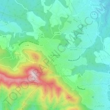 Mappa topografica Lei Rampaus, altitudine, rilievo